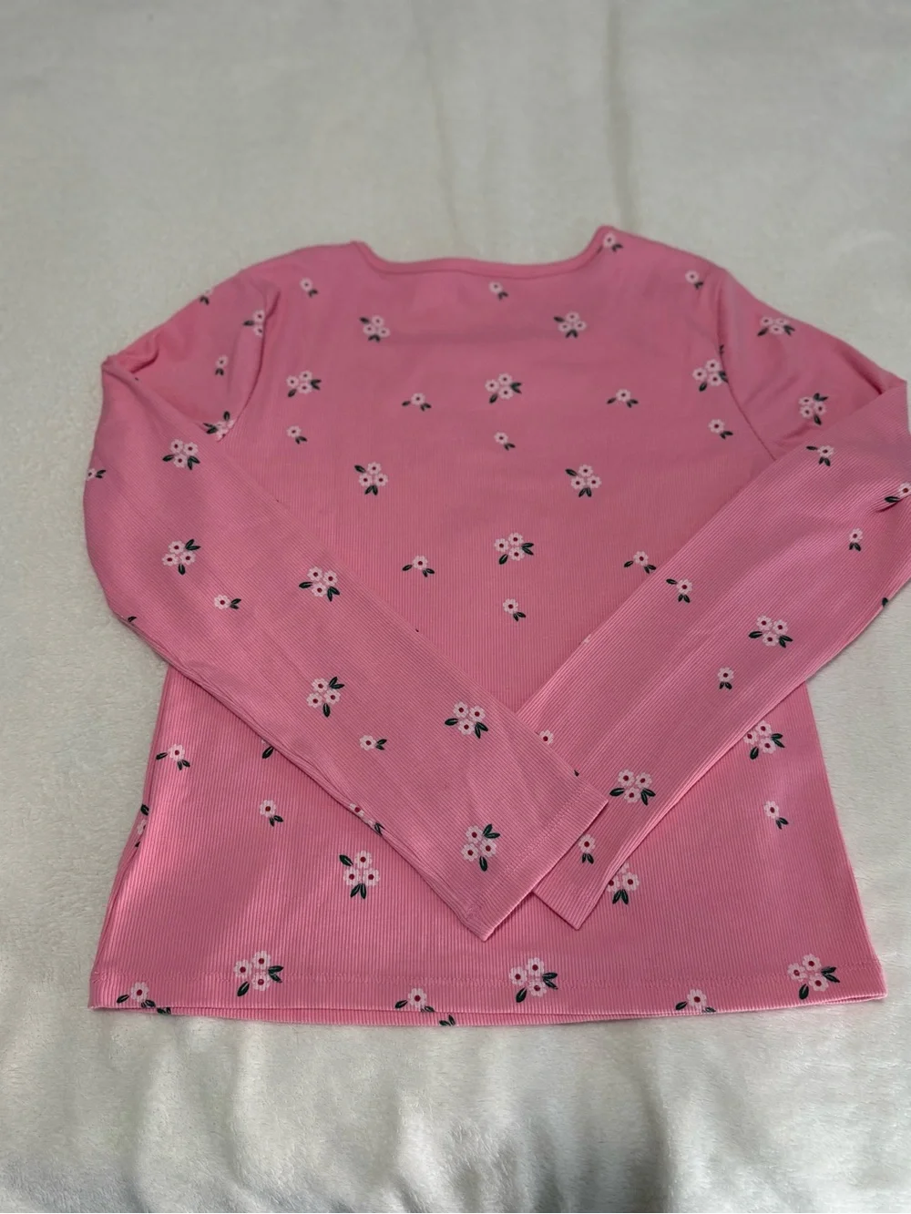 Old Navy Pink Floral Long-Sleeve Shirt